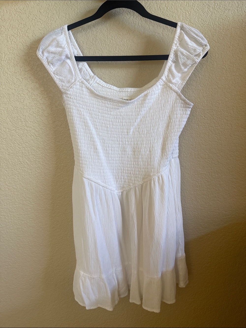 Aeropostale White Maxi Dress with Cap Sleeves